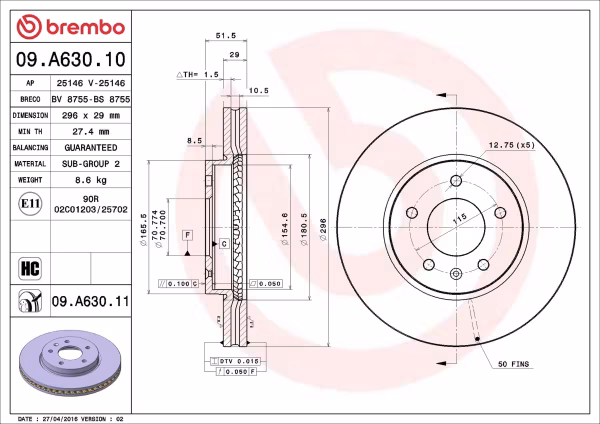 BREMBO Disco freno