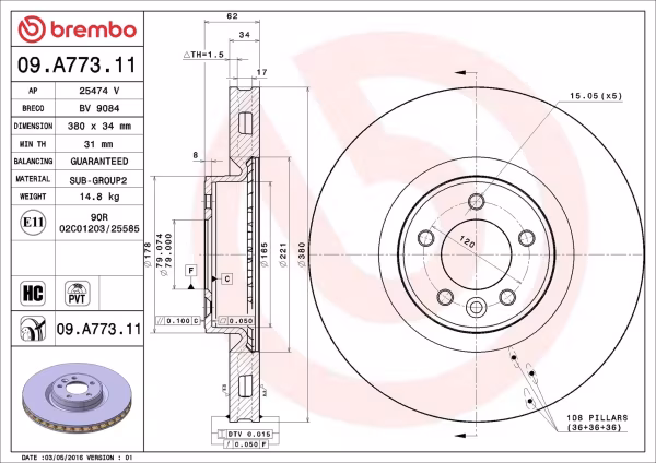 BREMBO Disco freno