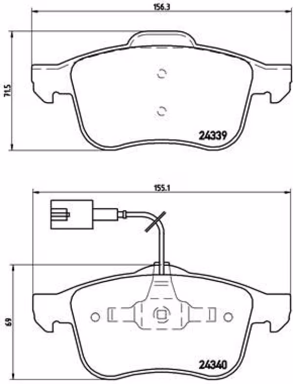 BREMBO Kit pastiglie freno, Freno a disco