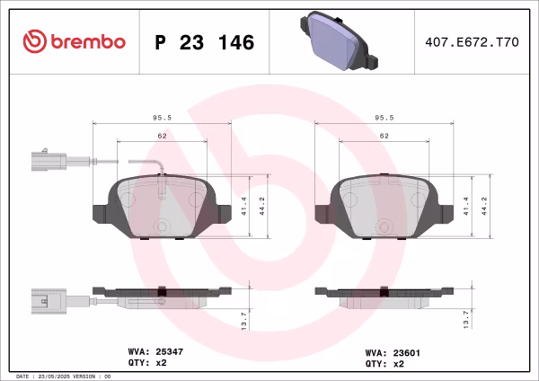 BREMBO Kit pastiglie freno, Freno a disco