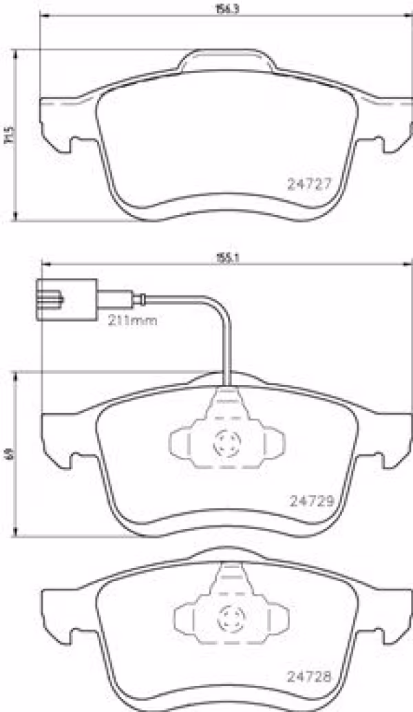 BREMBO Kit pastiglie freno, Freno a disco