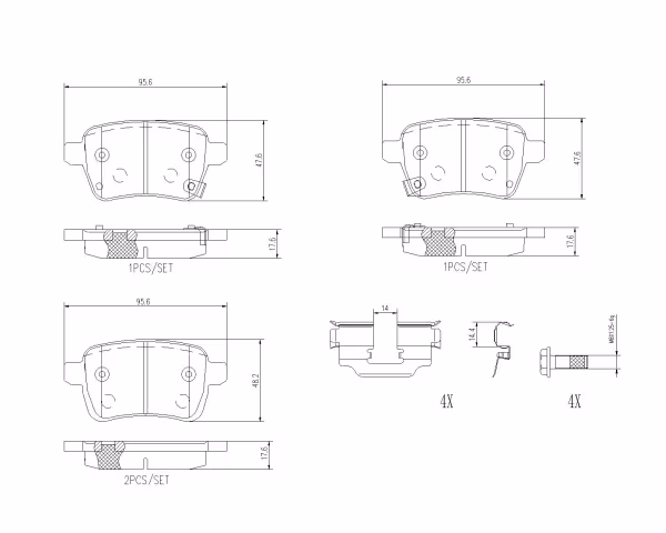 BREMBO Kit pastiglie freno, Freno a disco