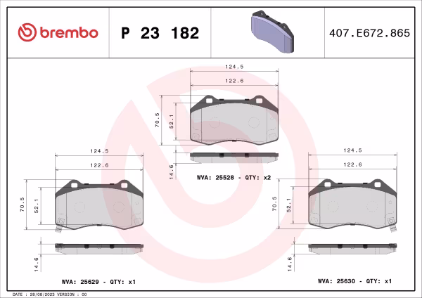 BREMBO Kit pastiglie freno, Freno a disco