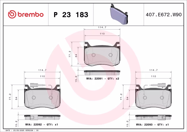 BREMBO Kit pastiglie freno, Freno a disco