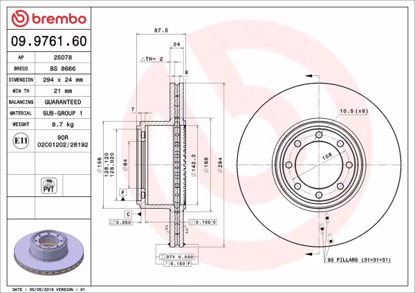 BREMBO Disco freno