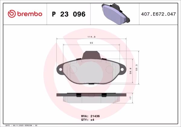 BREMBO Kit pastiglie freno, Freno a disco