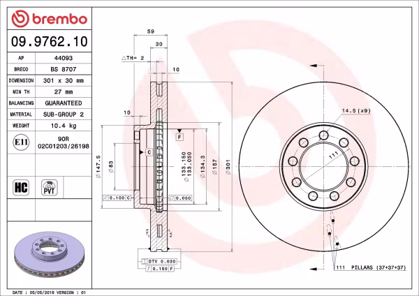 BREMBO Disco freno