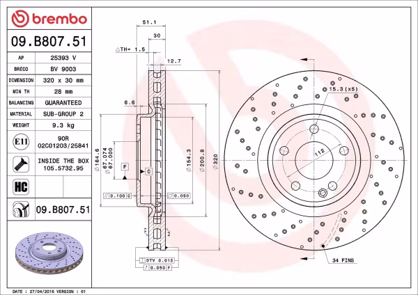 BREMBO Disco freno