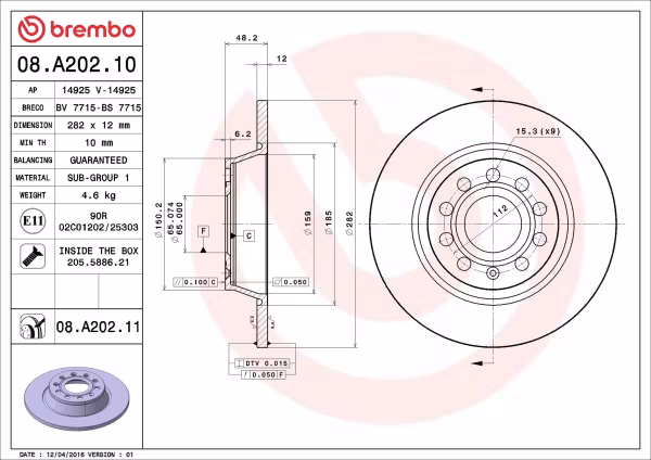 BREMBO Disco freno