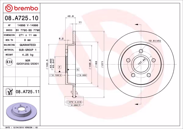 BREMBO Disco freno