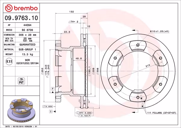 BREMBO Disco freno