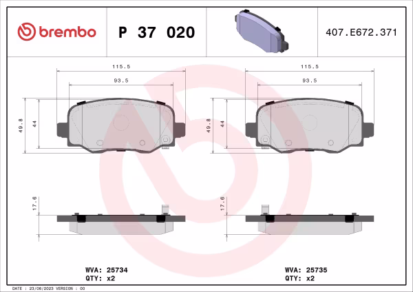 BREMBO Kit pastiglie freno, Freno a disco