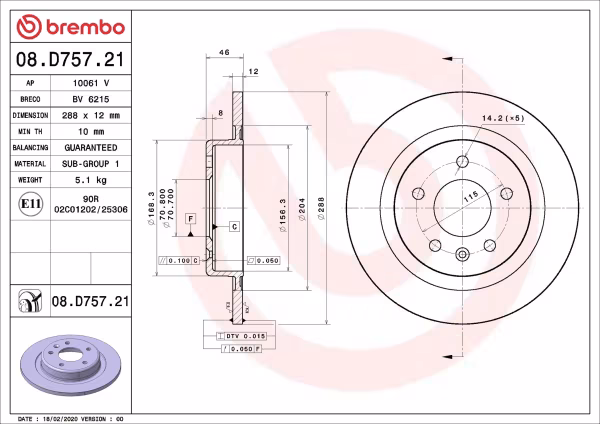 BREMBO Disco freno