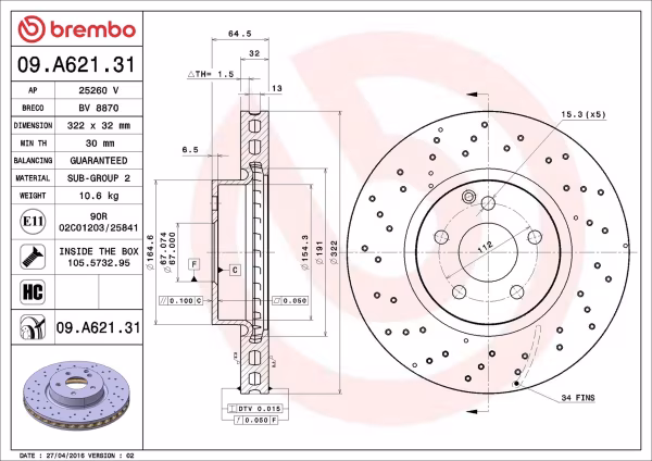 BREMBO Disco freno