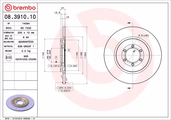 BREMBO Disco freno