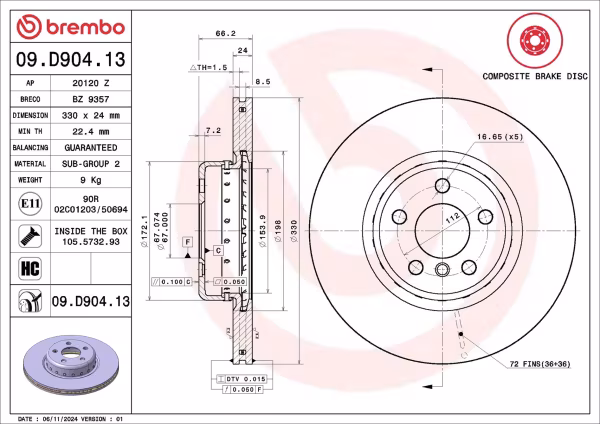 BREMBO Disco freno