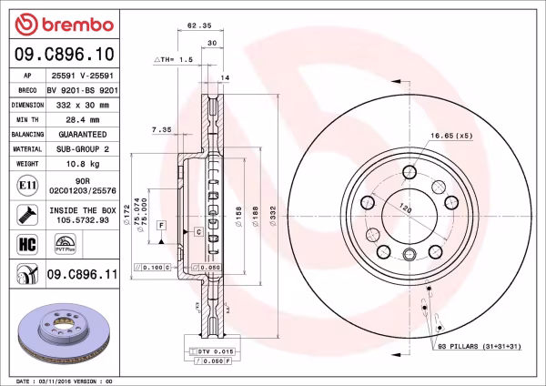 BREMBO Disco freno