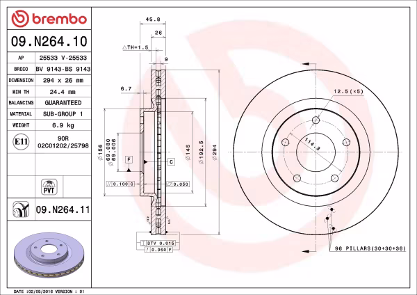BREMBO Disco freno