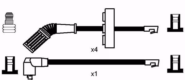 NGK Kit cavi accensione
