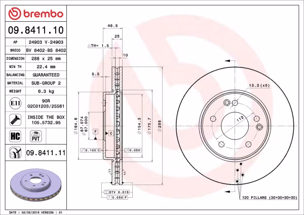 BREMBO Disco freno