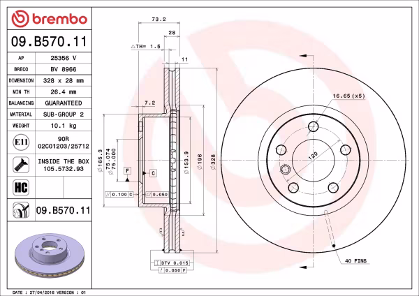 BREMBO Disco freno