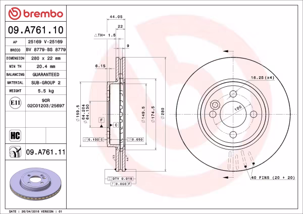 BREMBO Disco freno