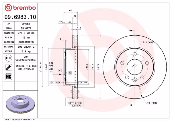 BREMBO Disco freno