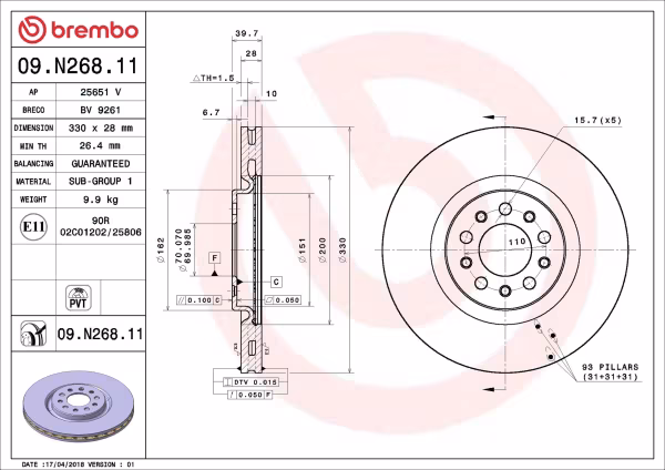 BREMBO Disco freno
