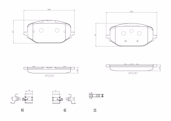 BREMBO Kit pastiglie freno, Freno a disco