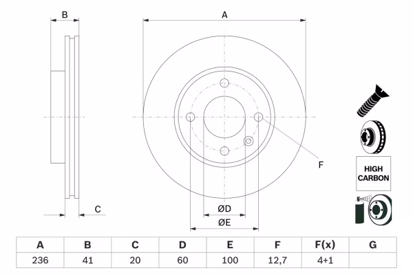 BOSCH Disco freno