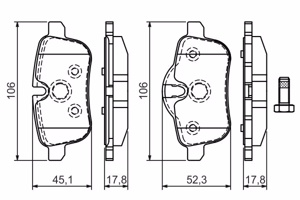 BOSCH Kit pastiglie freno, Freno a disco