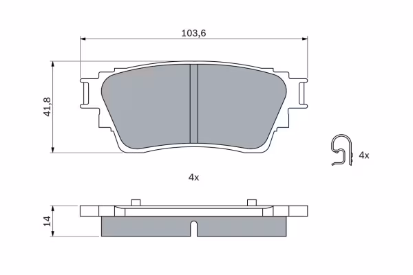 BOSCH Kit pastiglie freno, Freno a disco