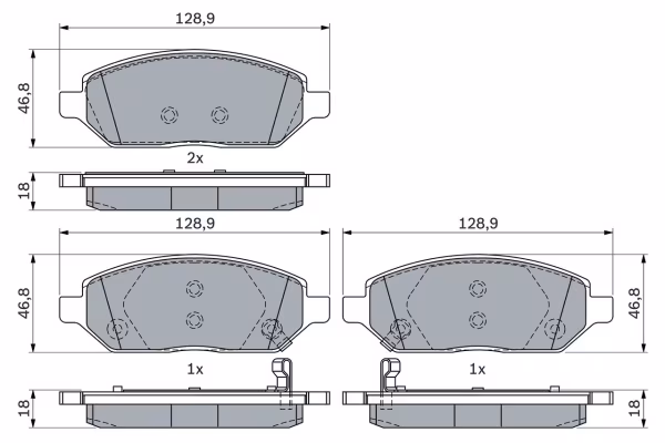 BOSCH Kit pastiglie freno, Freno a disco