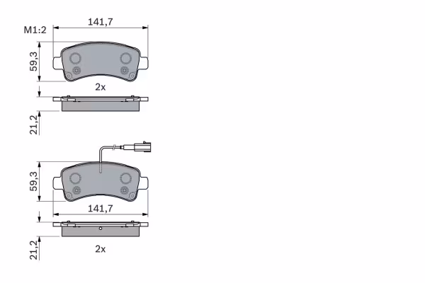 BOSCH Kit pastiglie freno, Freno a disco