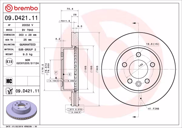 BREMBO Disco freno