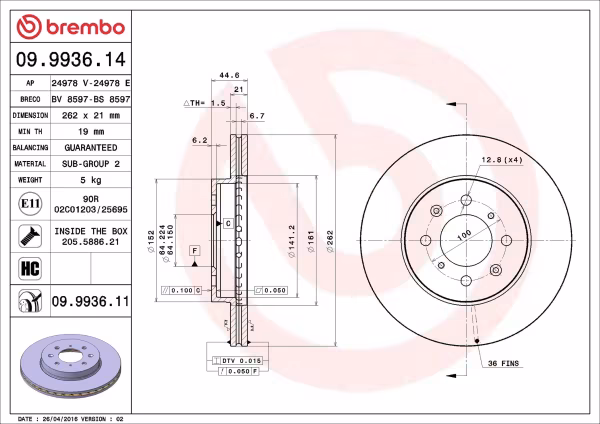BREMBO Disco freno