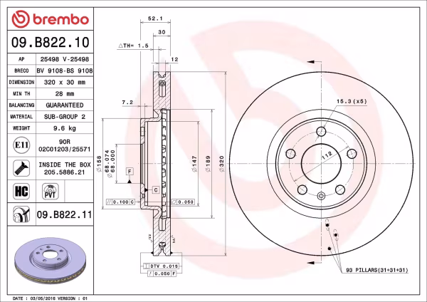 BREMBO Disco freno