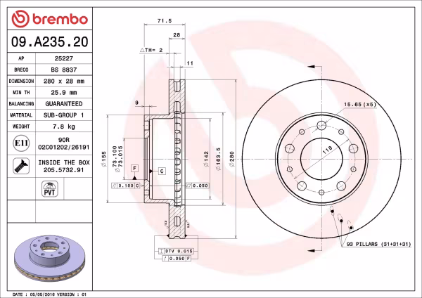 BREMBO Disco freno