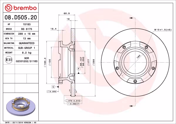 BREMBO Disco freno