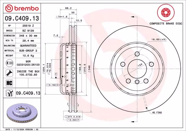 BREMBO Disco freno