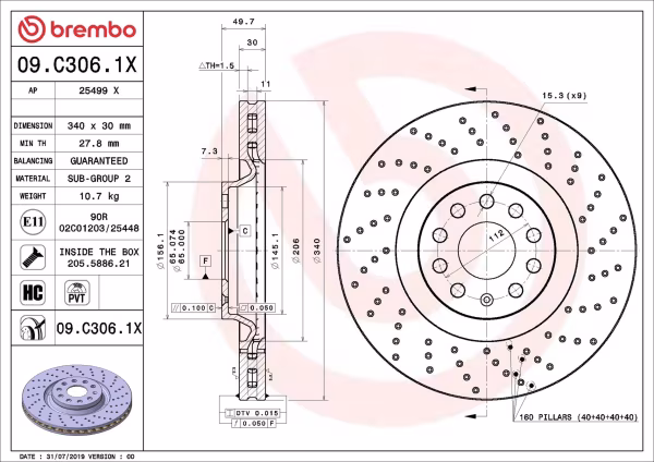 BREMBO Disco freno