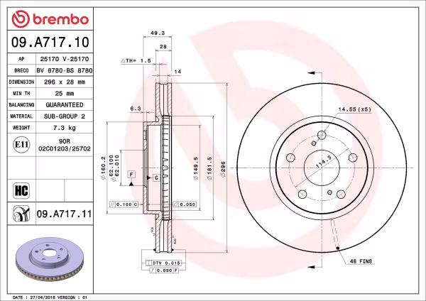 BREMBO Disco freno