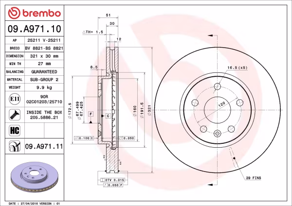 BREMBO Disco freno