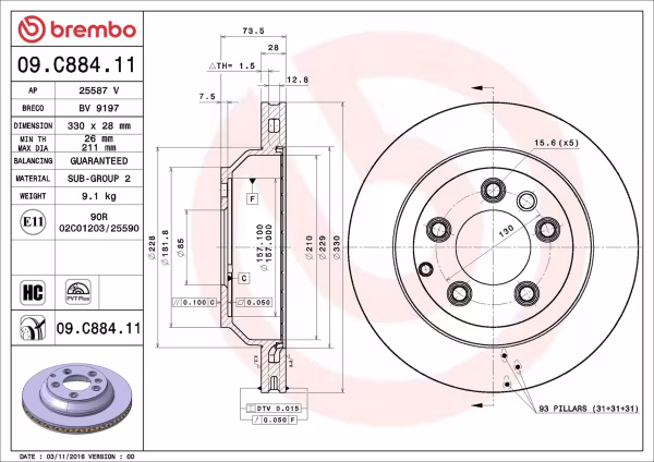 BREMBO Disco freno