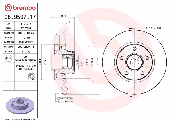 BREMBO Disco freno