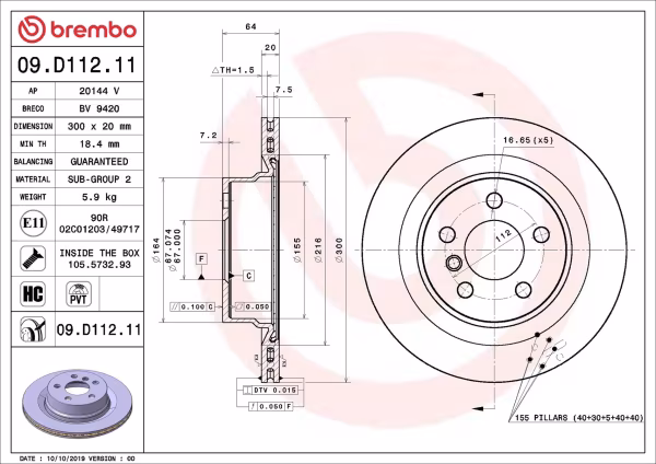BREMBO Disco freno