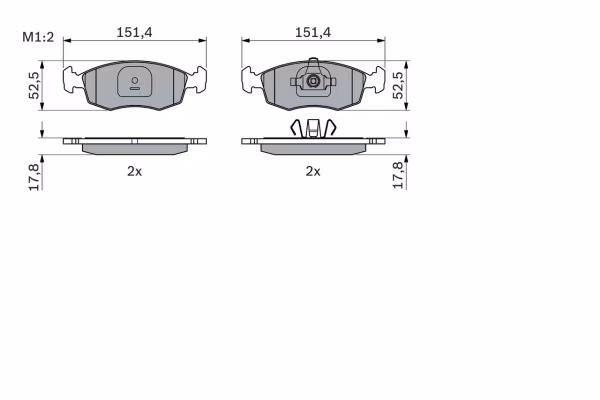 BOSCH Kit pastiglie freno, Freno a disco
