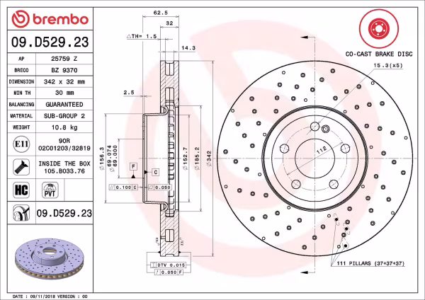 BREMBO Disco freno