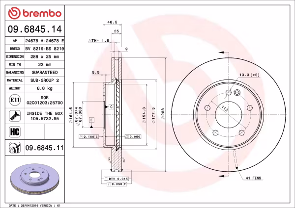 BREMBO Disco freno