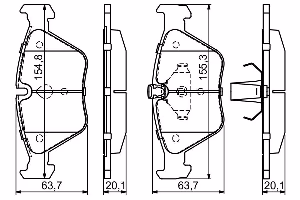 BOSCH Kit pastiglie freno, Freno a disco